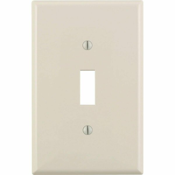 Leviton 1-Gang Plastic Oversized Toggle Switch Wall Plate, Light Almond R56-78101-00T